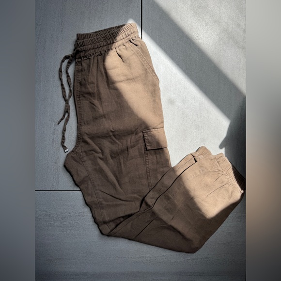Linen cargo jogger pants - Picture 1 of 10